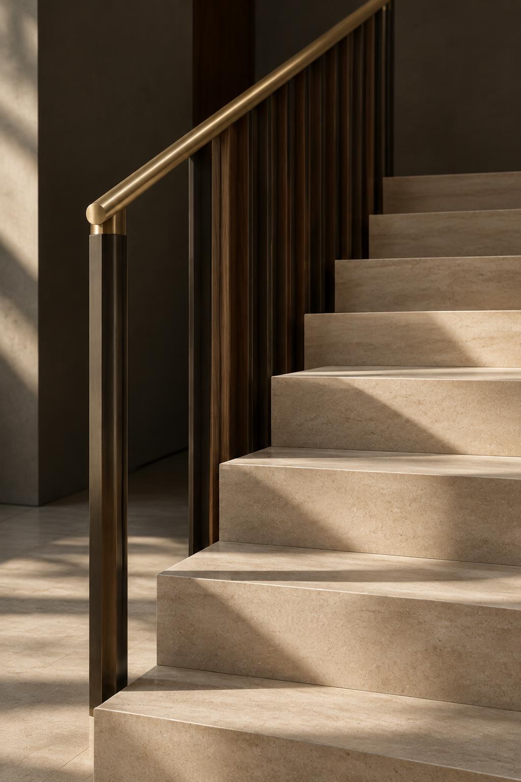 Stone and brass